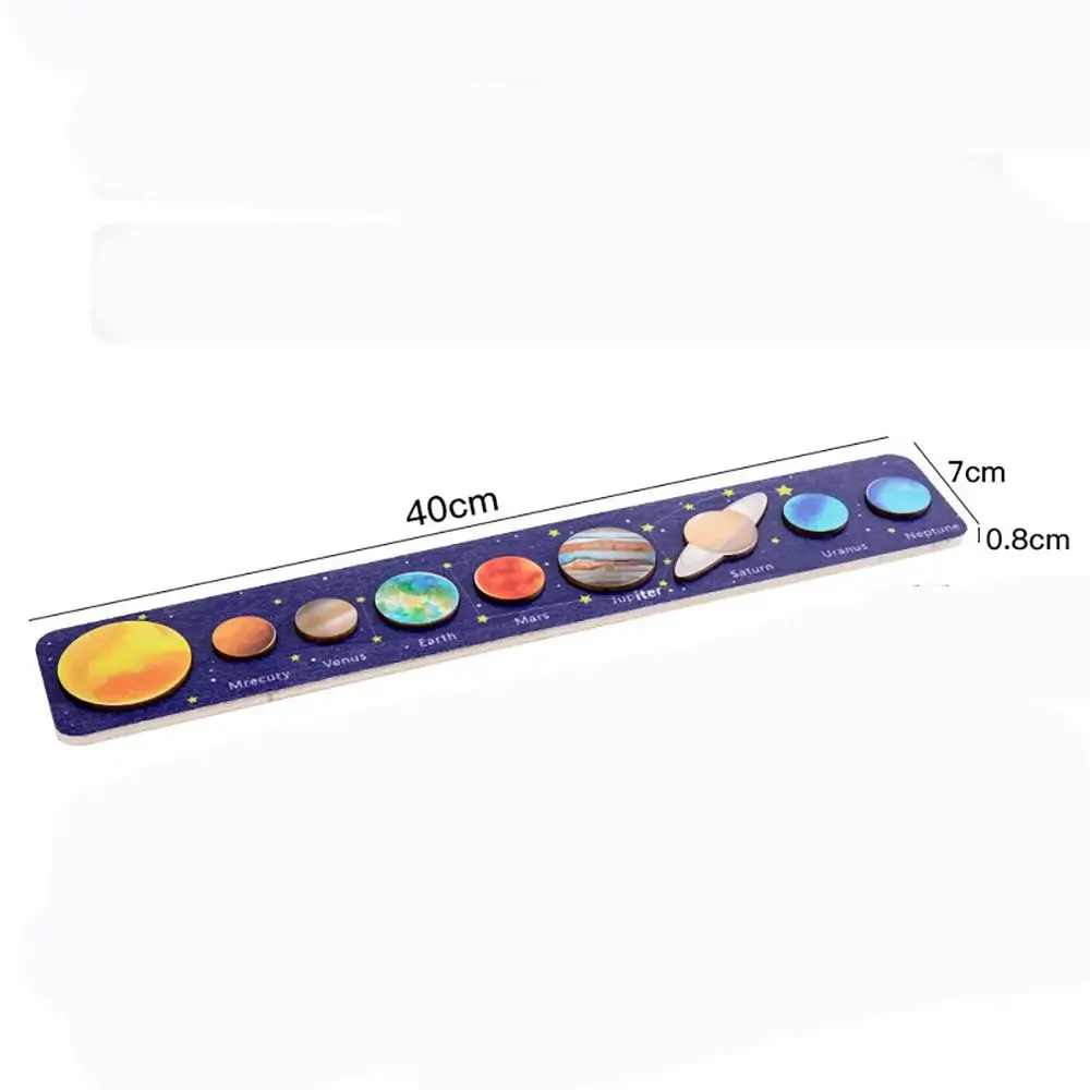 Wooden Solar System Jigsaw Planets Cognition Panel Matching Puzzle Toy For Kids Preschool Montessori Early Learning Educational 6