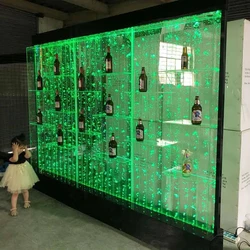 خزانة عرض LED زجاجية للبار المنزلي