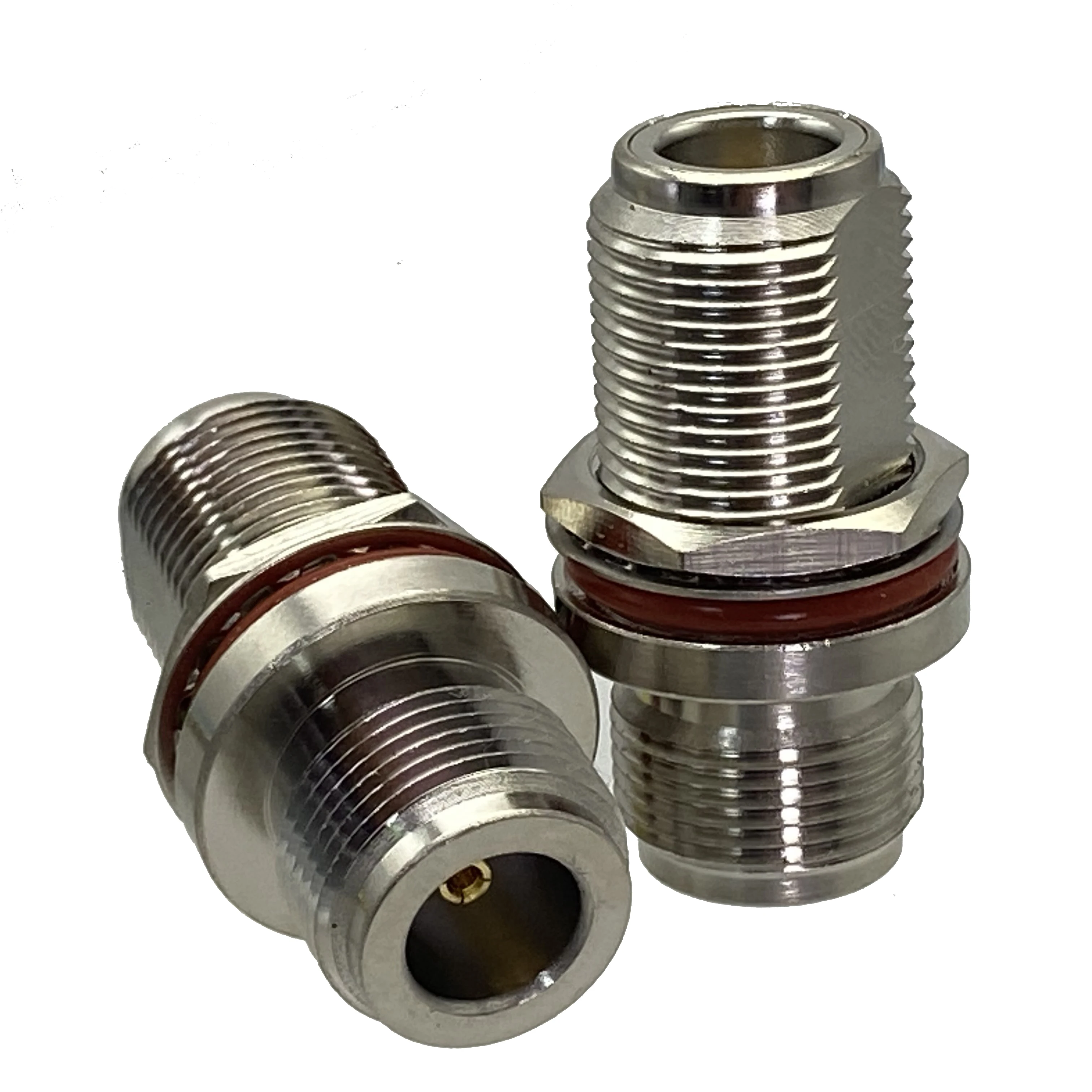 Conector Adaptador de Conversão n Fêmea Jack para n Porca Fêmea Anteparo para Comunicação de Níquel 10 Peças