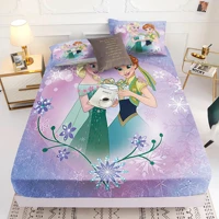 Frozen Princess Elsa Fitted Sheet 100% Polyester Bedding Set With Pillowcase Suitable For Children And Adults Anime Kawaii 1