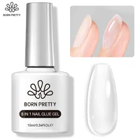 BORN PRETTY 10ML 8-in-1 Clear Glue Gel for Nail Apex and Extension Strengthener Nail Glue Gel Hard Gel Base Rhinestone Nail Gel 1