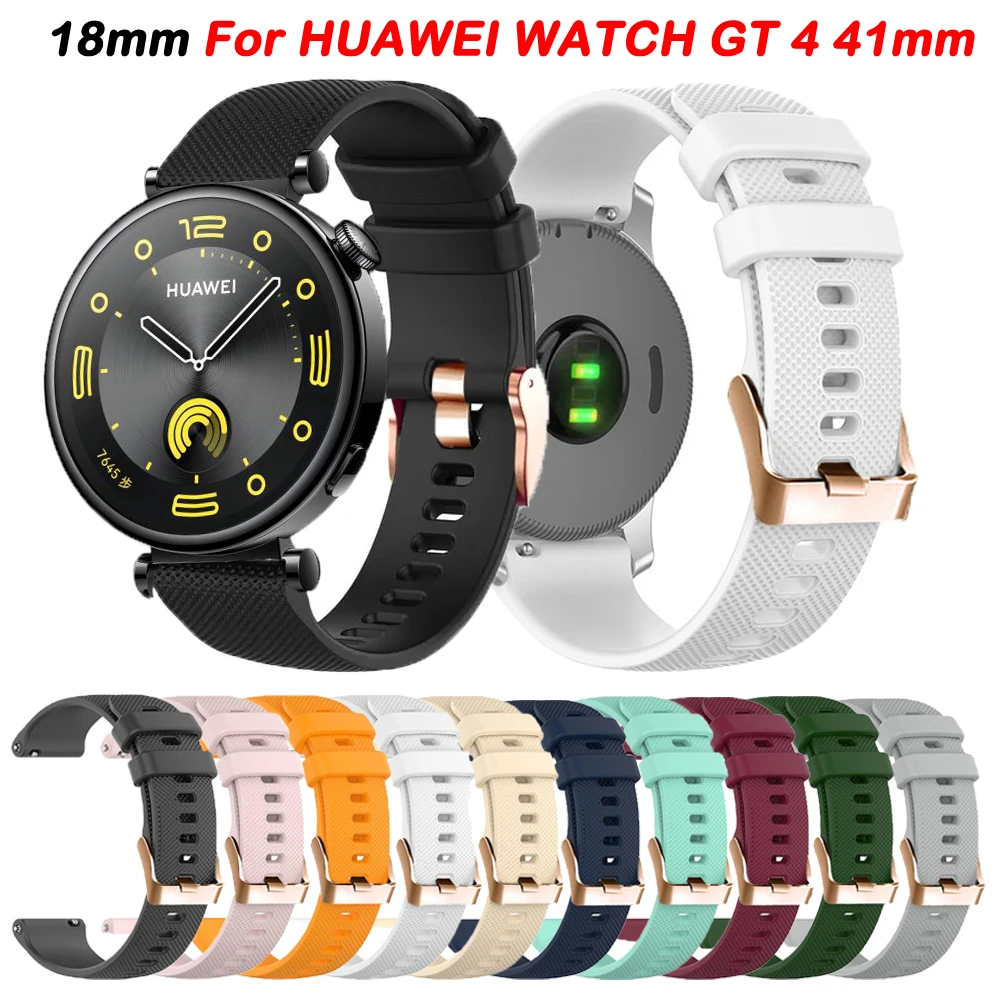 

Силиконовый ремешок для часов Huawei Watch GT4 GT 4 41 мм, Женский сменный ремешок для часов 18 мм, ремешок для Garmin CAME 2S 3S Vivoactive