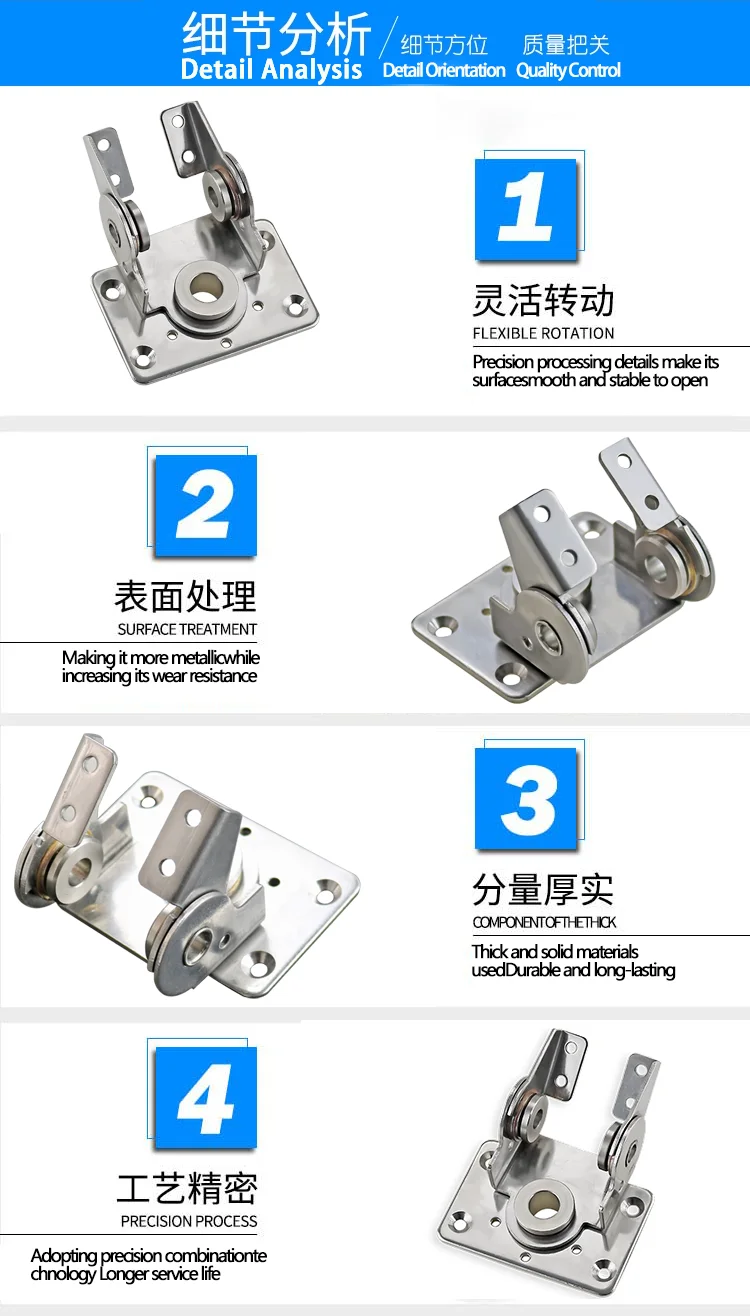 Description Picture 5 of itemStainless Steel Any Stop Positionable Rotatable Tiltable I-Shaped Torque Hinge Industrial Equipment Biaxial Hinge