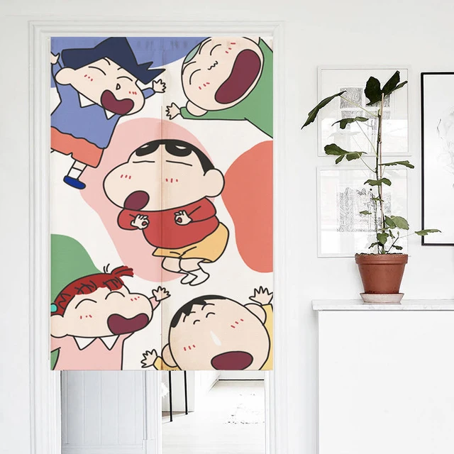 Cortina Kawaii Crayon Shinchan, cortina de partición de dibujos animados  para dormitorio, sala de estar, regalo de decoración de dormitorio de Anime  Ins para estudiantes - AliExpress