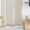 JINCHAN Linen Tier Kitchen Curtains Tab Top Small Window Curtain For Living Room Japanese Cover Drapes 2PCS 3