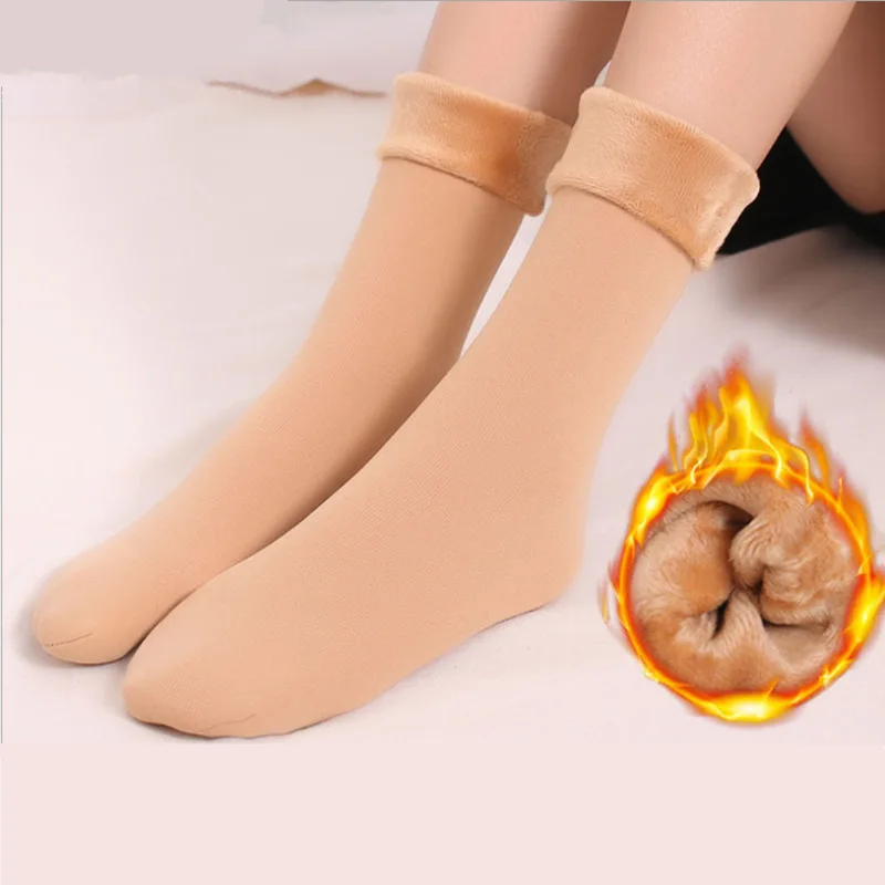 5 pair/lot Winter Women's Snow Socks Warm Fleece Lined Floor Socks Unisex Thick Adult Floor Socks  Long Socks Mid-Calf Socks