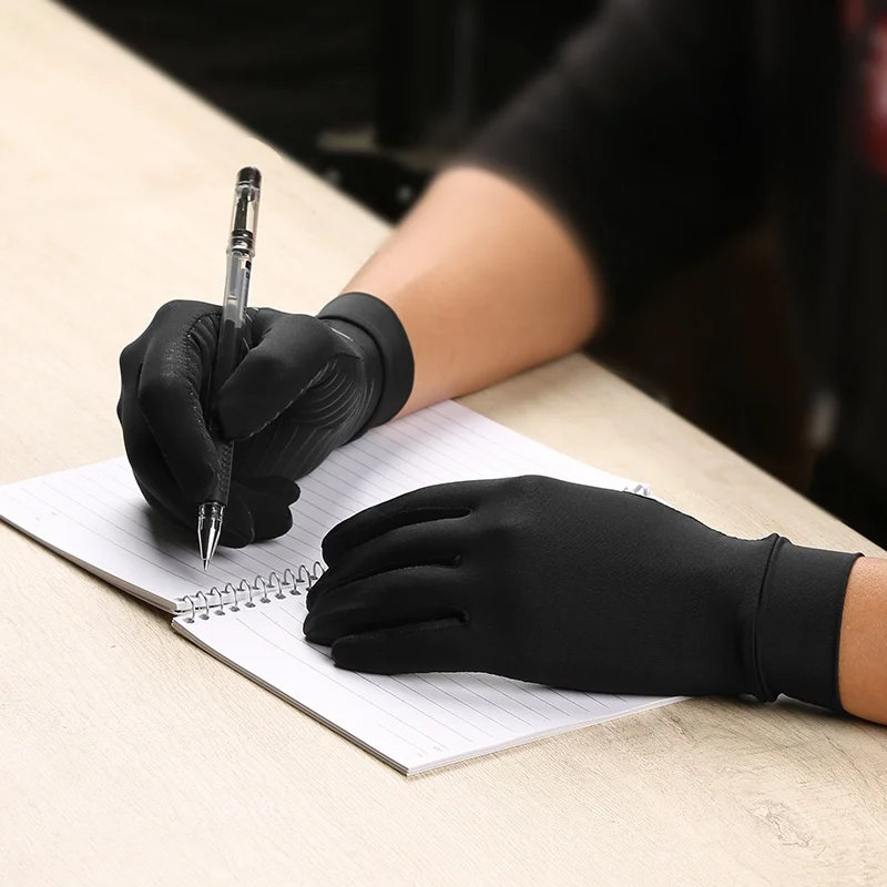 Compression Gloves Copper Compression Arthritis Gloves Black Hand Gloves Hand Wrist Support Non-Slip Unisex Finger Joint Wrist Pain Relief