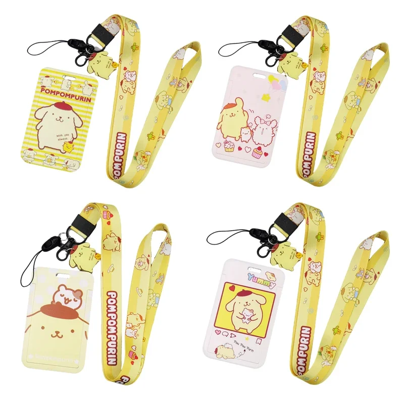 Card holder Cartoon Kawayi Cute Kuromi Melody Purin Dog Kt Cat Bank Credit ID Card Student Bus Card Holders Storage Protective Shell Pendant