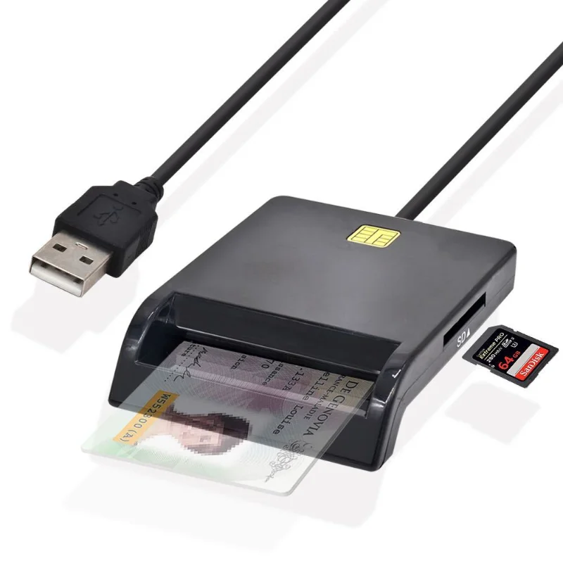 

USB Smart Card Reader For Bank Card IC/ID EMV card Reader High Quality for Windows 7 8 10 Linux OS USB-CCID ISO 7816