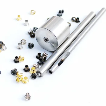 Mini kit di strumenti per l'installazione di occhielli strumento di crimpatura per inviare occhielli in rame 100 pezzi mix di colori bambola vestiti per bambini piccolo set di strumenti per occhielli