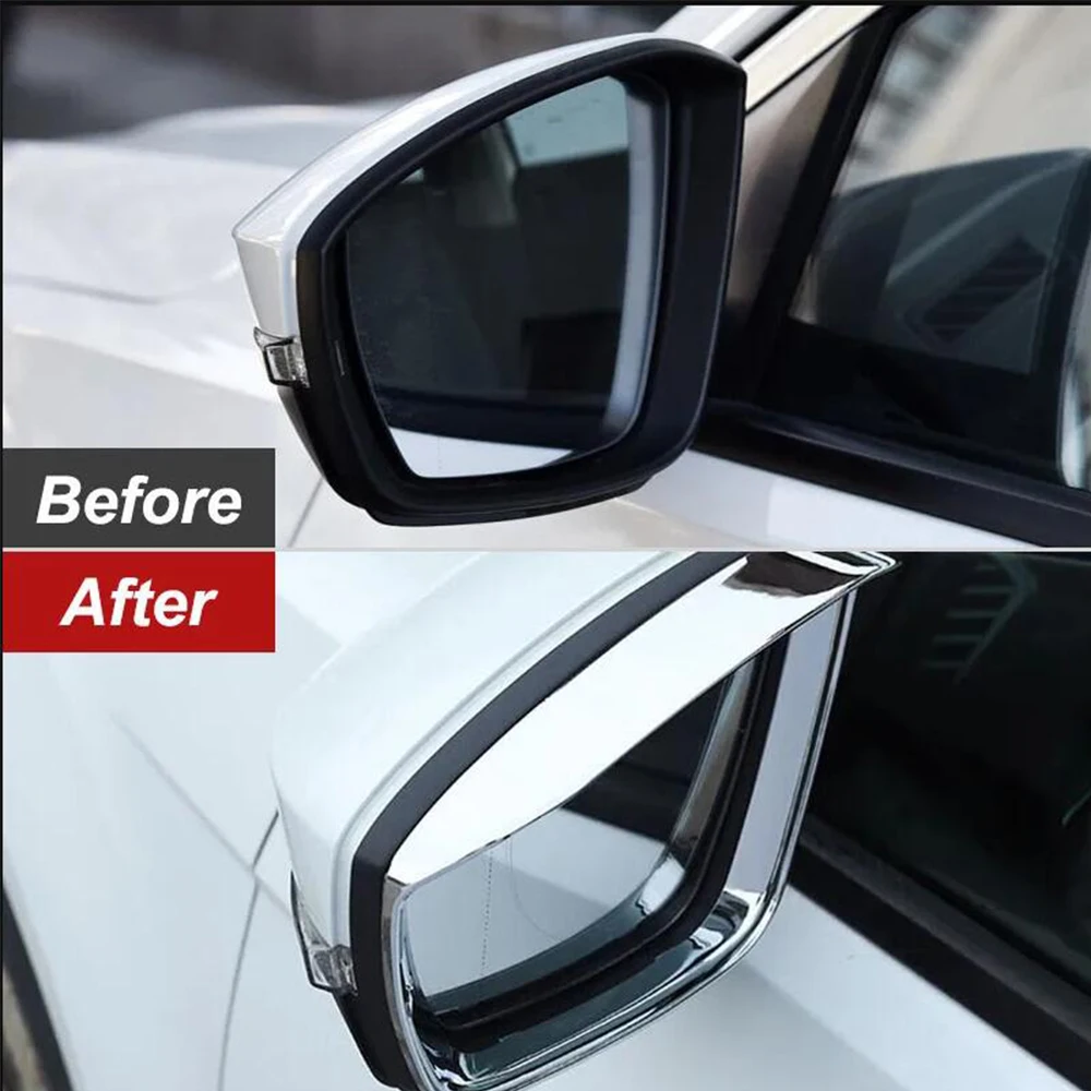 

ABS Carbon Fiber Car side door rearview mirror block rain eyebrow Cover Trim For vw T-ROC TROC T ROC 2018-2023 Accessories