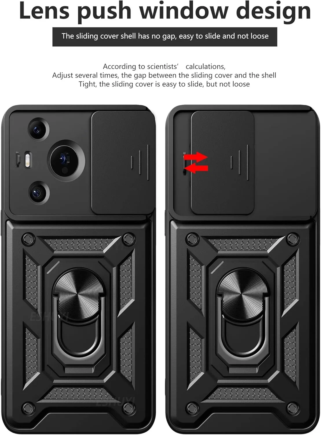 Enhanced Armor Case with Lens Protection and Magnetic Ring Holder