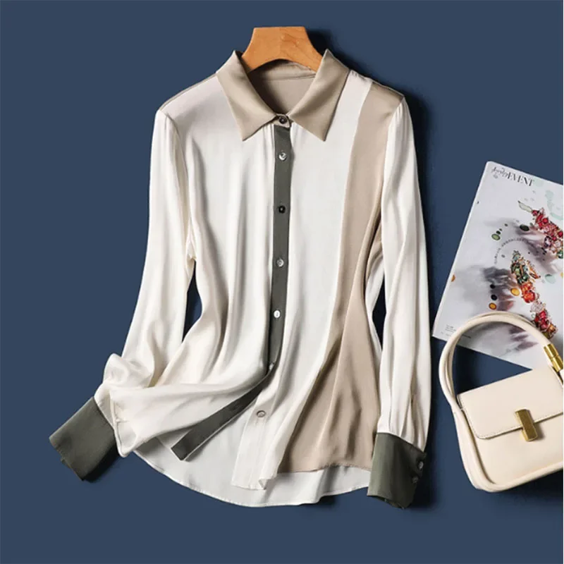 boreathiman-chemise-patchwork-pour-femme-cardigan-a-simple-boutonnage-trois-couleurs-niche-francaise-murier-elegant-printemps