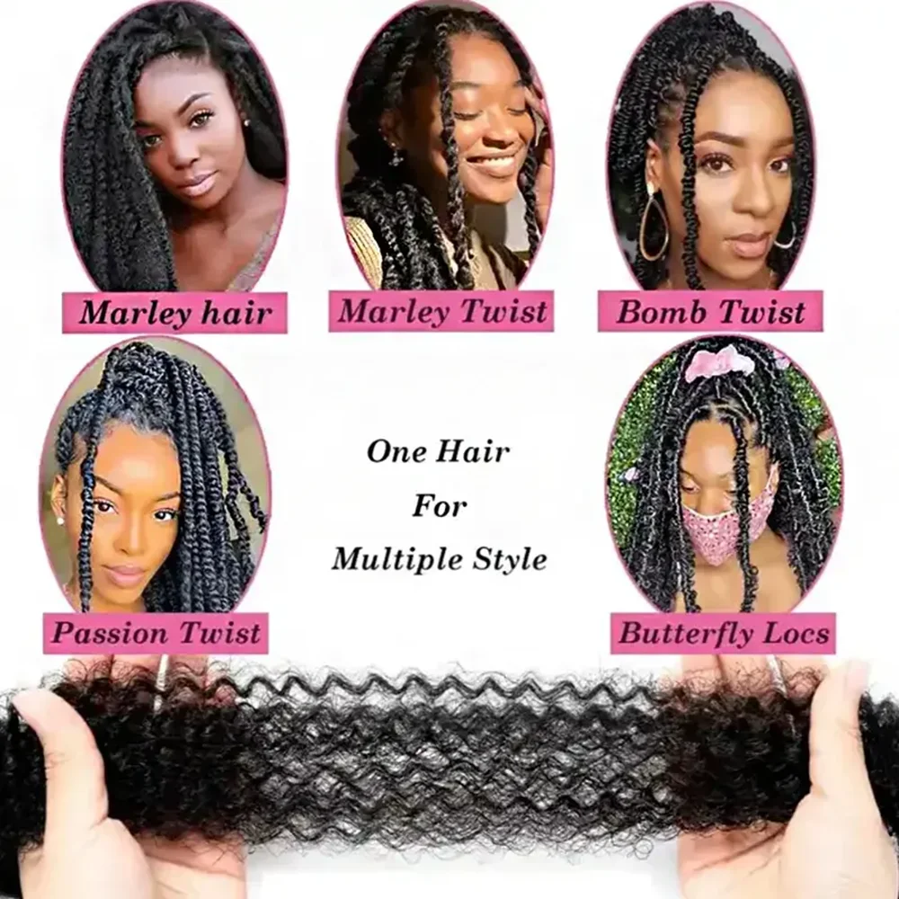 22 Inch Marley Crochet Braiding Hair Pre-Separated Synthetic Hair Extension 1/2/3 Packs Soft Spring Afro Twist Hair For Women