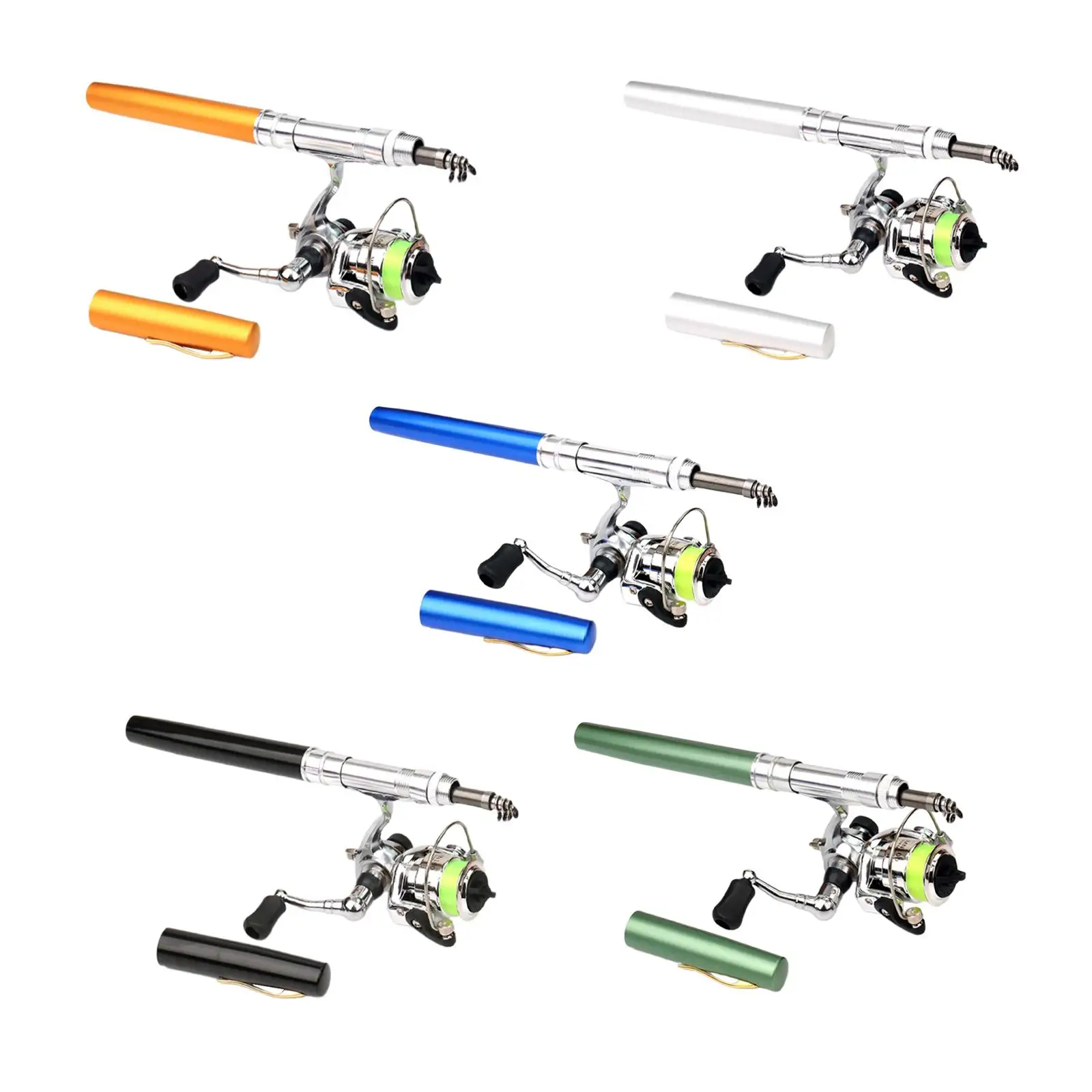 Mini Fishing Rod and Reel with Line 55inch Pocket Mini Pen Fishing Pole for River Saltwater Freshwater Ice Fishing Raft Children