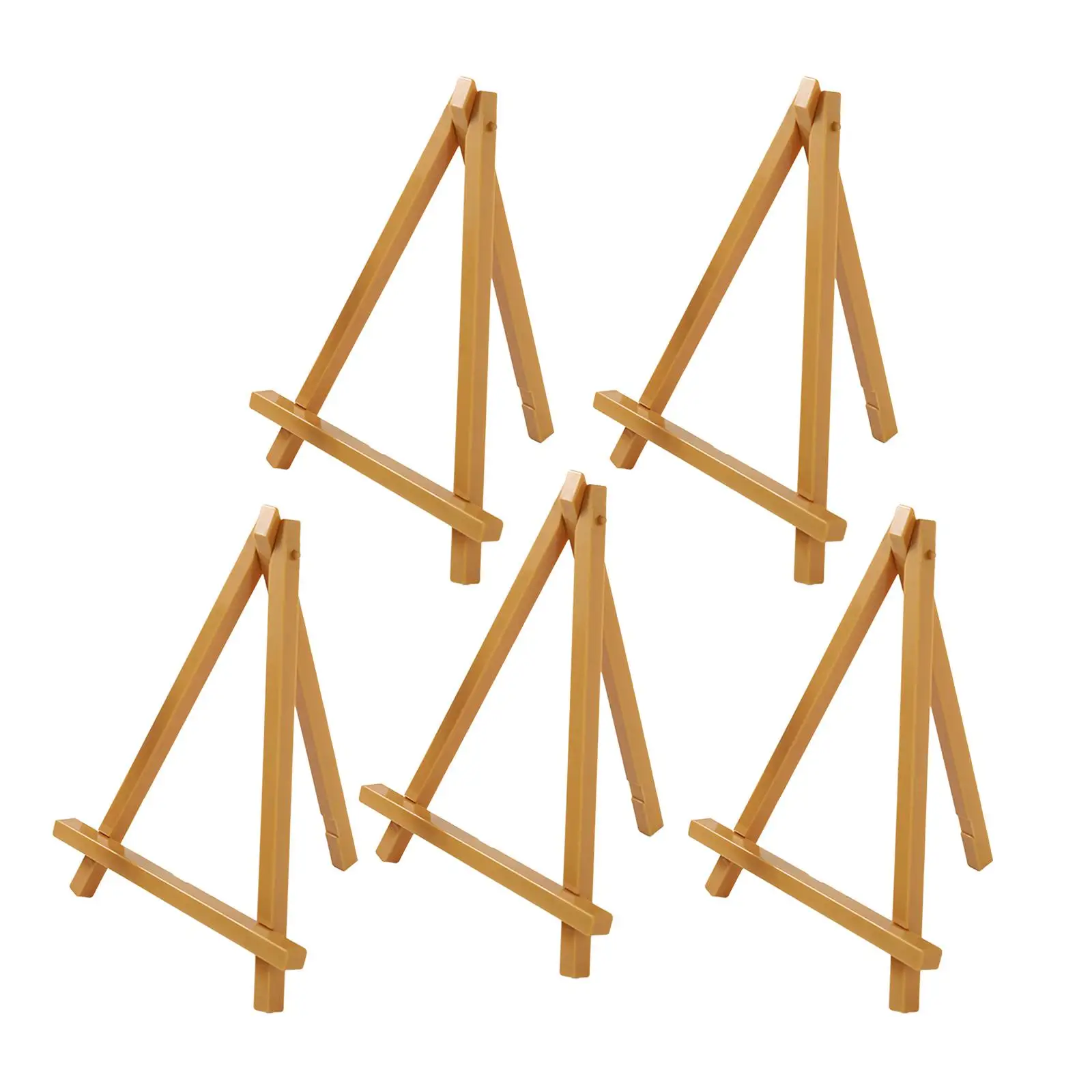 

5 Pieces Wooden Mini Display Easel Portable Painting Easel Adjustable Height Art Drawing Easels Artist Number Card Stand Folding
