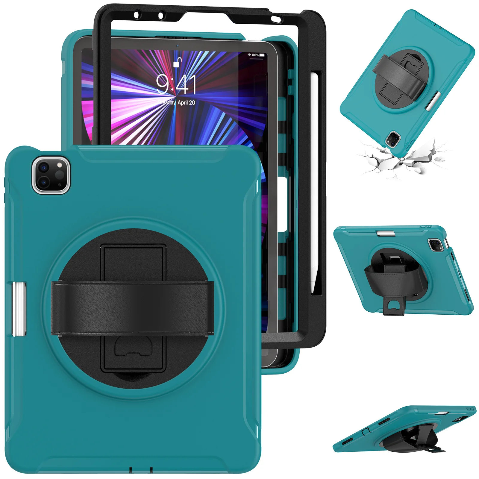 Rugged Shockproof Kickstand Handle Case