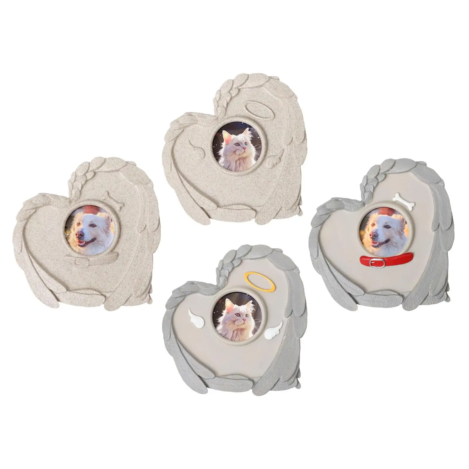 애완동물 기념 돌 강아지 고양이 묘비, 하트 모양 고양이 주둥이, 실내 정원 잔디, 뒤뜰 동정, 애완동물 기념 선물