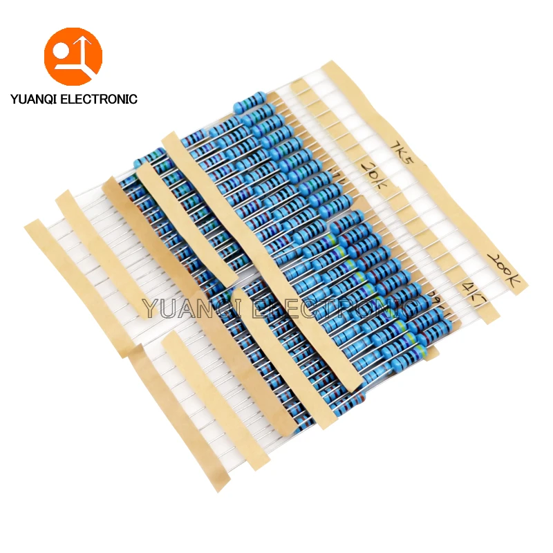 150PCS 300PCS 1/2W 1W 2W 3W Resistance 1% Metal Film Resistor Assortment Kit Set 30values 1R - 750R 1K - 820K Ohm 5