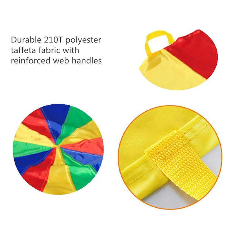 1PC Rainbow Umbrella Parachute Toy Whack A Mole Outdoor Games For Kids Sport Teamwork Children Boys Girls Kindergarten Toys 4