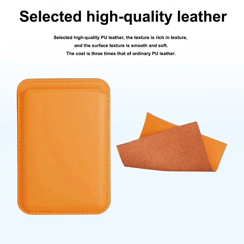 Magnetic Leather Card Holder for iPhone 15 14 13 12