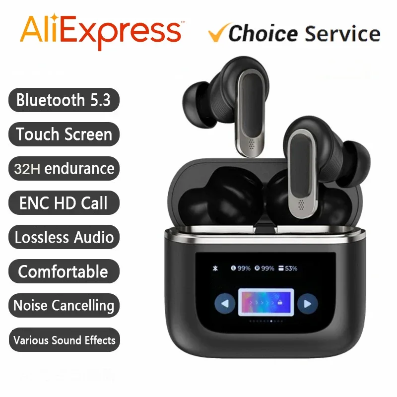 

Wireless Bluetooth V8 Earphone ANC Noise Cancelling Earbuds Tour Pro 2 Headphone In Ear Touch Screen Controls Headset Tour Pro2