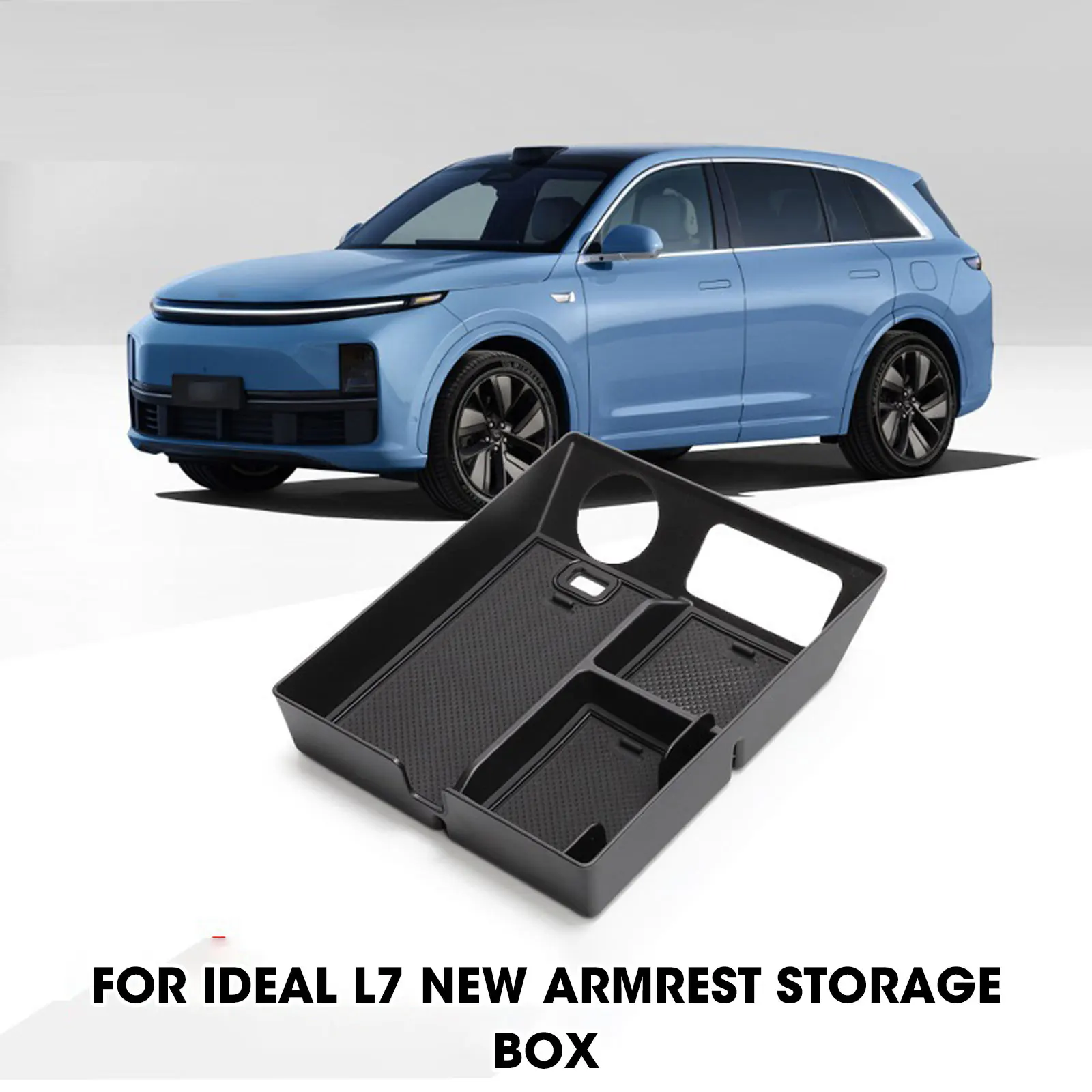 

For LiXiang L7 2023 2024 Accessories Center Console Organizer Tray Car Central Armrest ABS Black Secondary Storage Sort Box