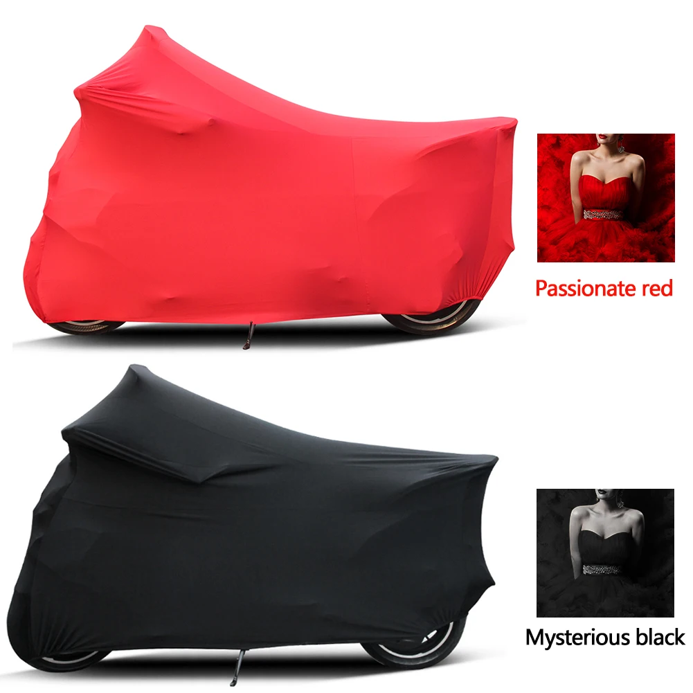 Bike Motor Scooter Dustproof Cover Universal Cloth Motorcycle UV Protector Cover Indoor Outdoor Elastic Fabric M-4XL 2 Colors