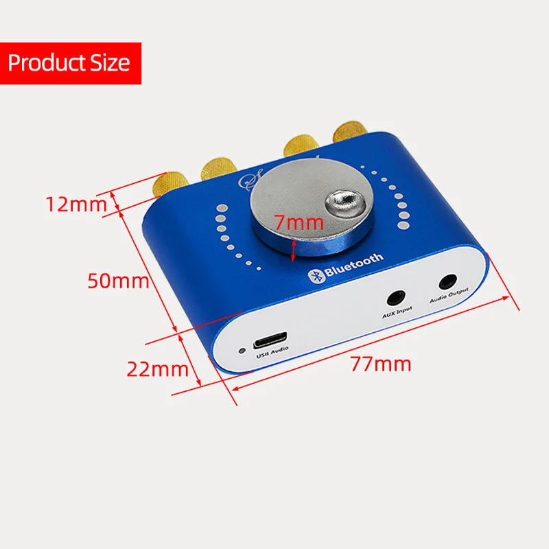 Bluetooth 5.0 Digital Audio Power Amplifier s Class D Mini HiFi Stereo 200W *2 12V/24V Home Car USB Music Sound Card AMP Speaker