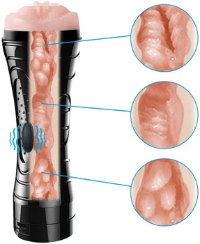 One Unit 2 in 1 3D Male Masturbators Cup Adult Sex Toys Blow Job Stroker Realistic Textured Pocket Vagina Pussy Man Masturbation 3