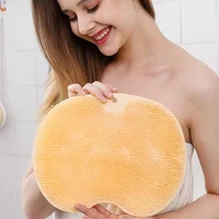 Wall Mounted Back Scrubber Shower Massage Pad Silicone Body Washer with Suction Cup Foot Mat Exfoliating Dead Skin for Adults 2