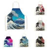 Women's kitchen apron Gorgeous patterns Restaurant chef barber barman apron Waterproof apron for menand child painting apron 1