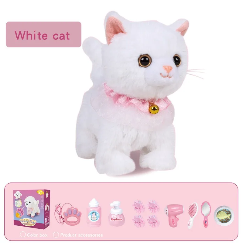 Robot Dog Sound Control Puppy Interactive Electronic Plush Cat Emulational Animal Toy Walk Bark Pet With Washable Fur Kids Gift 4