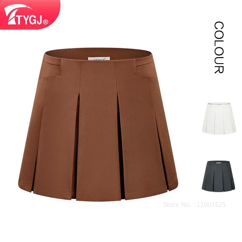 TTYGJ Korean Version Golf Clothing Women Academy Style Short Skirt High Waist Ladies Pleated Skirt Vintage Casual Golf Skorts