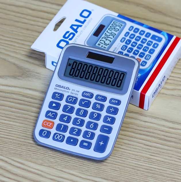 Solar Dual Power Minimalist 10-Digit Student Calculator with Tax Rate Function