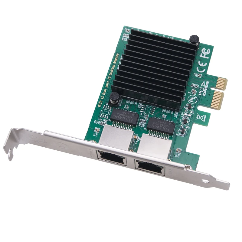 데스크탑 PC용 기가비트 이더넷 LAN 카드 네트워크 어댑터, 2 포트 RJ45-PCI Express X1 네트워크 카드, E1G42ET RTL8111F 칩, 1Gbps