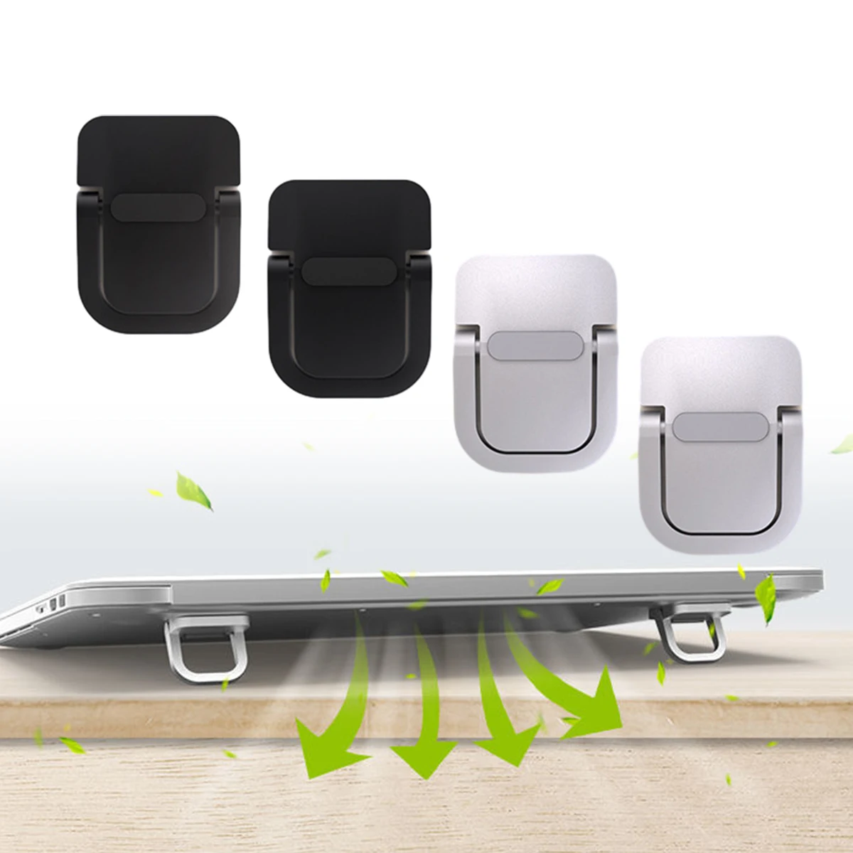 

2PCS Foldable Laptop Stand Portable Notebook Support Base Holder Riser Cooling Bracket Universal for Macbook Pro Laptop Tablet