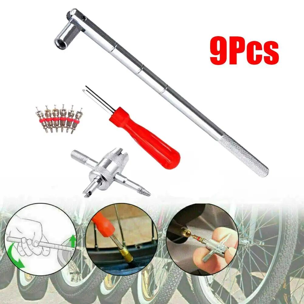 

Car Replacement Tire Tyre Valve Stem Core 4 In 1 Valve Core Remover Repair Hand Tool For Car Bike Bicycle Motorcycle F9W9