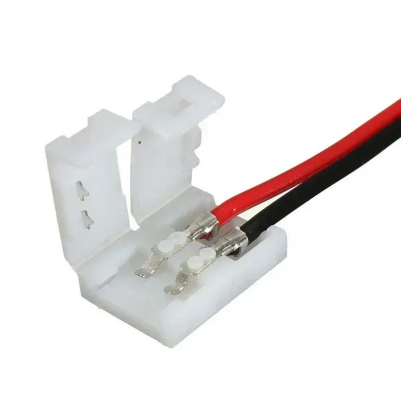 8/10mm No Soldering 2 Pin Led Strip Connectors 8mm 10mm Power Wire Connector for 2835/5050 Led Strip Wire PCB Ribbon 20/40pcs