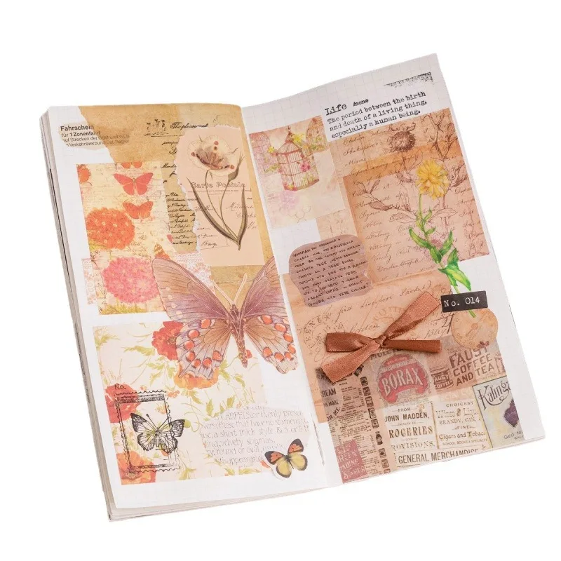 100 Sheets Vintage Craft Paper for DIY Handmade Album Scrapbook Diary Journal Craft Decoration Supplies - 5