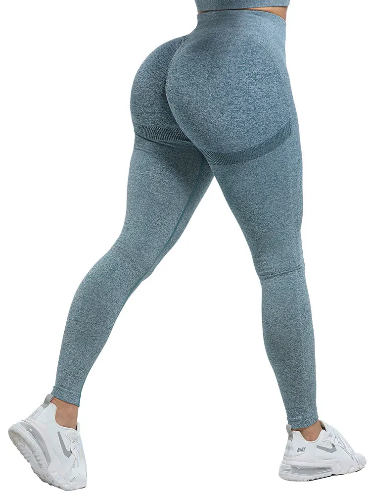 Cintura alta leggings de fitness feminino bolha bunda legging push up sem costura magro estiramento correndo ao ar livre calças