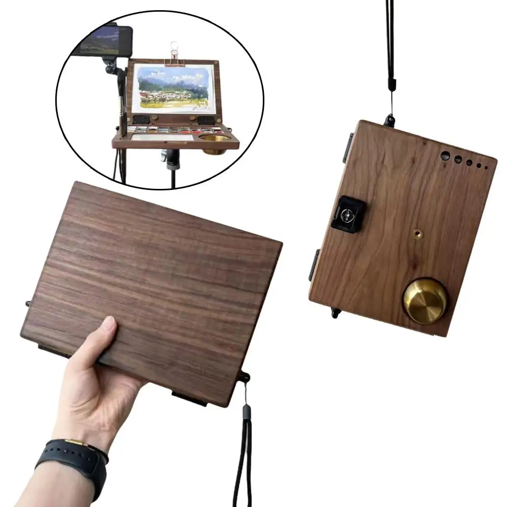 Color Palette Watercolor Foldable Strap Compatible Outdoor Portable Sketching Oil Painting Pigment Box
