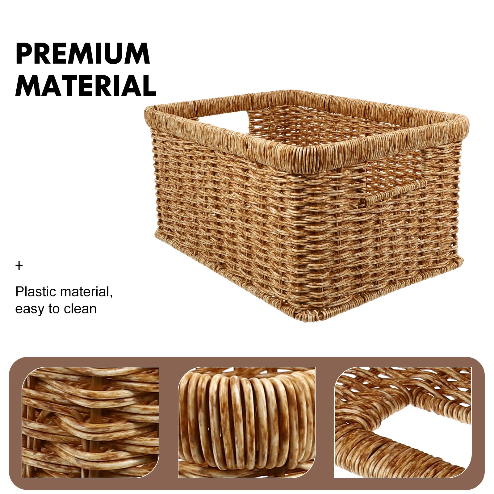 

Rattan Storage Basket Clothing Receiving Household Laundry Plastic Creative Book for Home