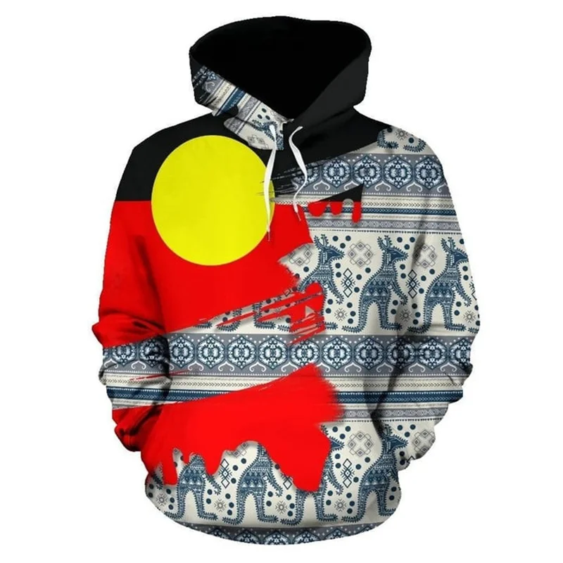 thumbnail image 1 of Novedades en sudaderas y sudaderas Sudadera con capucha aborigen de Australia Sudadera con capucha con estampado 3D para hombres Abrigo tipo jersey Ropa de moda genial para niños, 1 of 5