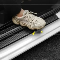 3D Carbon Fiber Car Sticker DIY Paste Protector Strip Car Door Sill Side Mirror Anti Scratch Tape Waterproof Protect Film 4