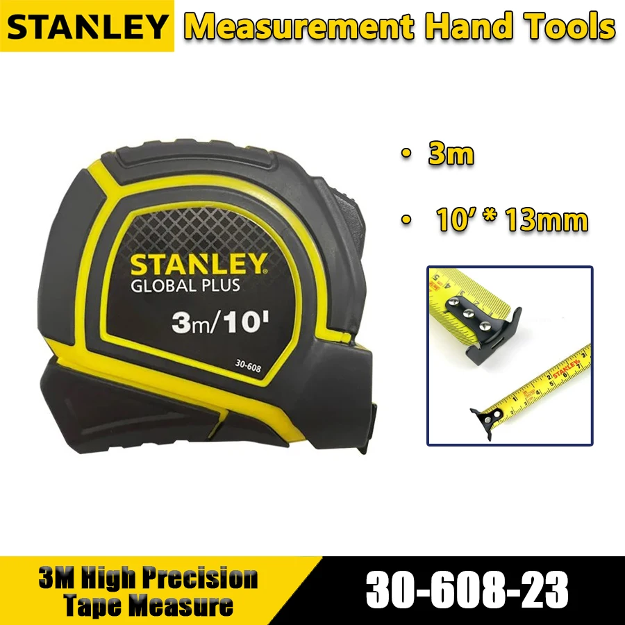STANLEY Tape Measure 3/5/8M High Precision Wear Resistant Metric Imperial Measurement Hand Tools 30-608-23/30-615-23/30-626-23 tape measure