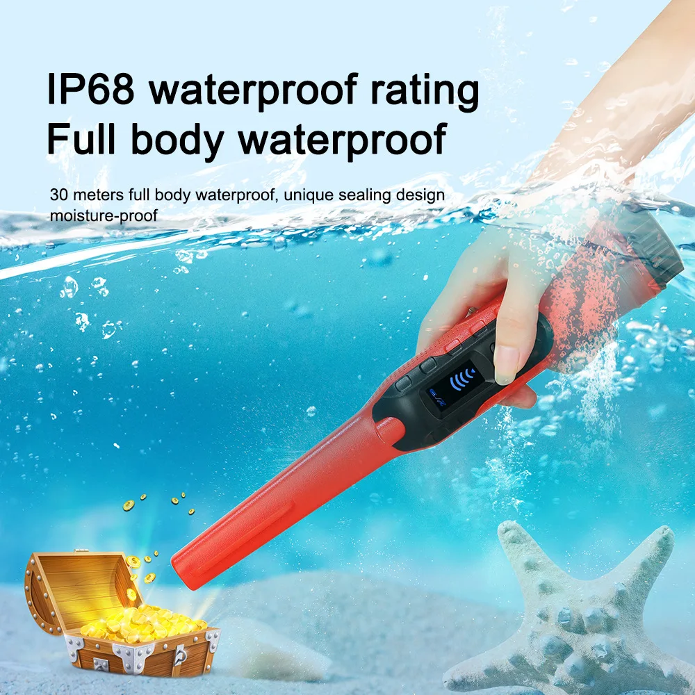 

Underwater Metal Detector 360 Search Treasure Pinpointing Finder Probe With Belt Holster Waterproof Handheld Pin Pointer Wand