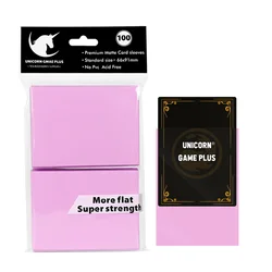 100-Pack Matte Standard Size Card Sleeves for TCG, Tarot, and Board Game Protection (Pink Purple)