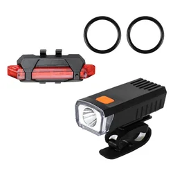 USB Rechargeable Waterproof LED Bike Headlight - Safety Warning Light (Black)