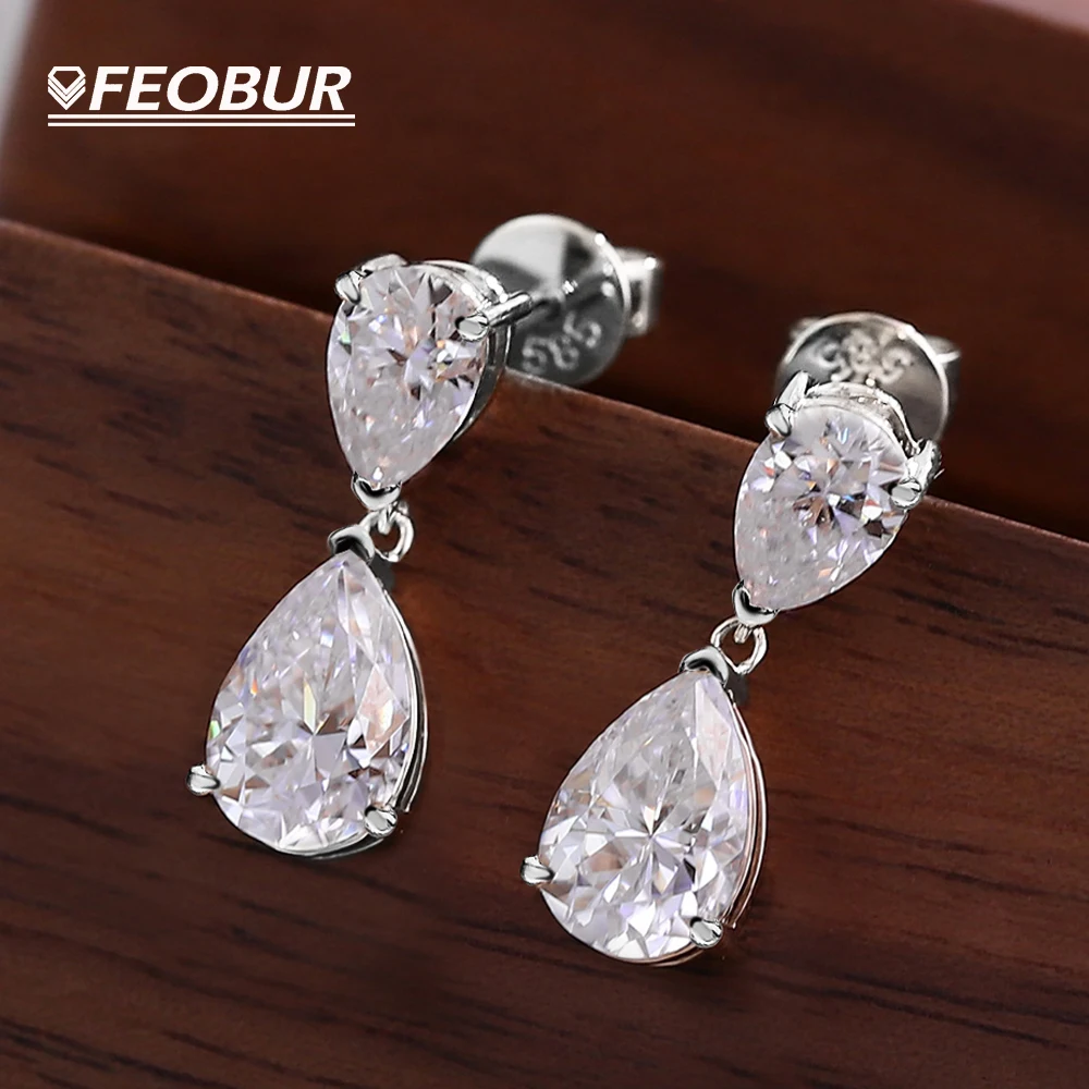0.5ct Certified Moissanite Drop Earrings 925 Sterling Silver Wedding Gift main image 1